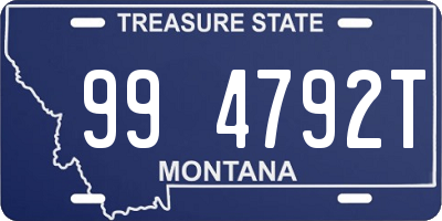 MT license plate 994792T