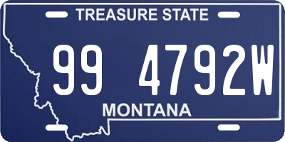 MT license plate 994792W