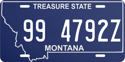 MT license plate 994792Z