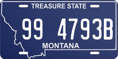 MT license plate 994793B