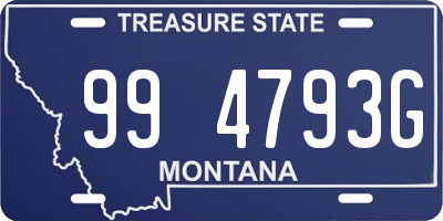 MT license plate 994793G