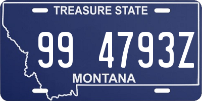 MT license plate 994793Z