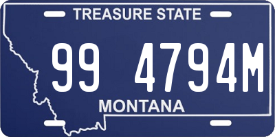 MT license plate 994794M