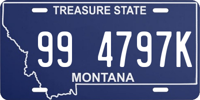 MT license plate 994797K