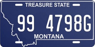 MT license plate 994798G