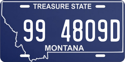 MT license plate 994809D