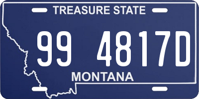 MT license plate 994817D