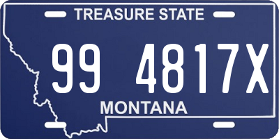 MT license plate 994817X