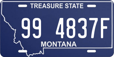 MT license plate 994837F