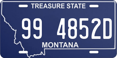 MT license plate 994852D