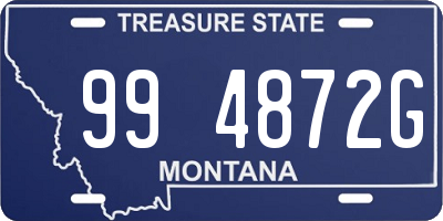 MT license plate 994872G