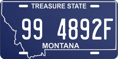 MT license plate 994892F