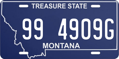 MT license plate 994909G