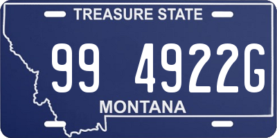 MT license plate 994922G