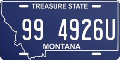 MT license plate 994926U