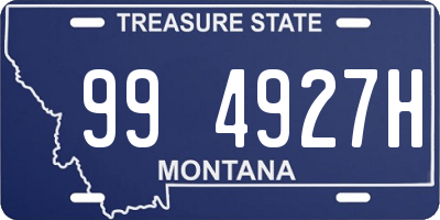 MT license plate 994927H