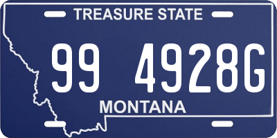 MT license plate 994928G