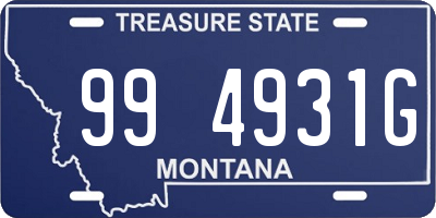 MT license plate 994931G