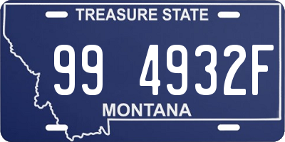 MT license plate 994932F