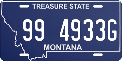 MT license plate 994933G