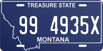 MT license plate 994935X