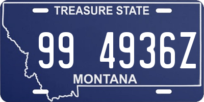 MT license plate 994936Z