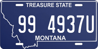 MT license plate 994937U