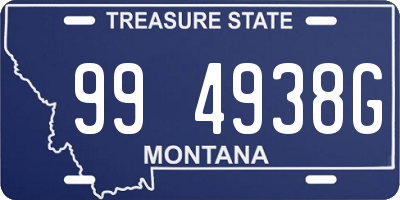 MT license plate 994938G