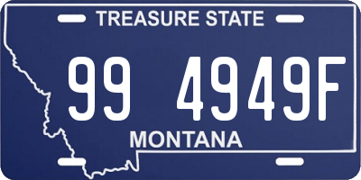 MT license plate 994949F