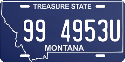 MT license plate 994953U