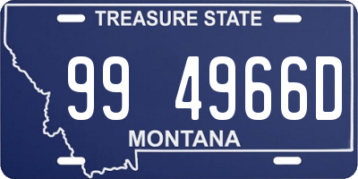 MT license plate 994966D