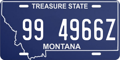 MT license plate 994966Z