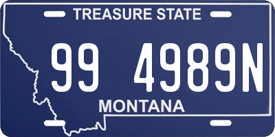 MT license plate 994989N