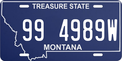 MT license plate 994989W