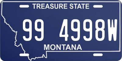 MT license plate 994998W