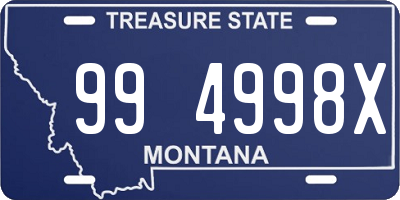 MT license plate 994998X