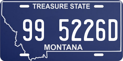 MT license plate 995226D