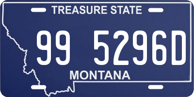 MT license plate 995296D