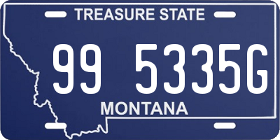 MT license plate 995335G