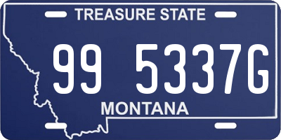 MT license plate 995337G