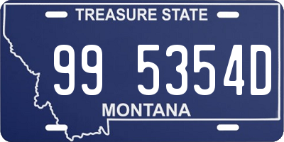 MT license plate 995354D