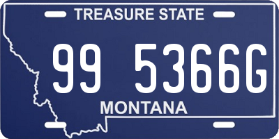 MT license plate 995366G