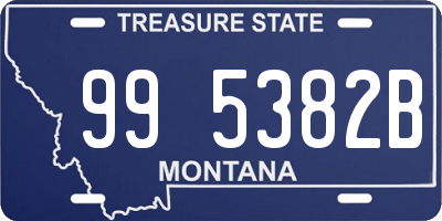 MT license plate 995382B