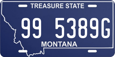 MT license plate 995389G