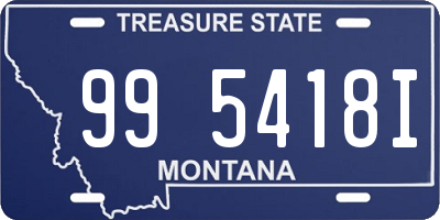 MT license plate 995418I