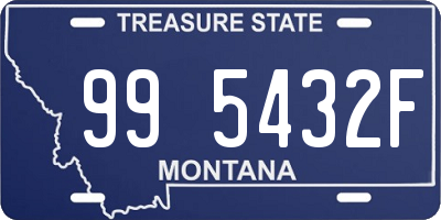 MT license plate 995432F