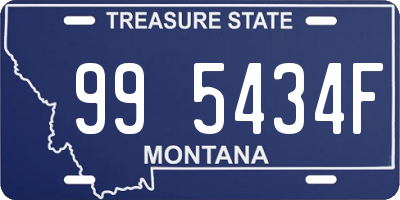 MT license plate 995434F