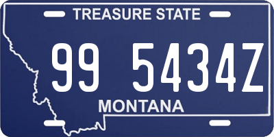 MT license plate 995434Z