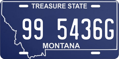 MT license plate 995436G