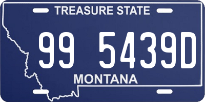 MT license plate 995439D